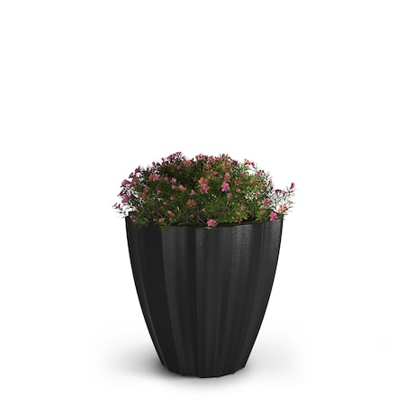 Mayne Sedona 18in Round Planter - Black 2830-B